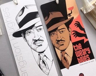 Langston Hughes Bookmark: Jazz Poetry Illustration with Tassel