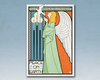 Angel Art, Peace on Earth Decorative Art Poster, Wall Hanging