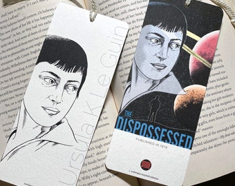 Ursula K Le Guin Bookmark, 2-Sided Color Illustrated Bookmark, Perfect for sci-fi Book Lovers