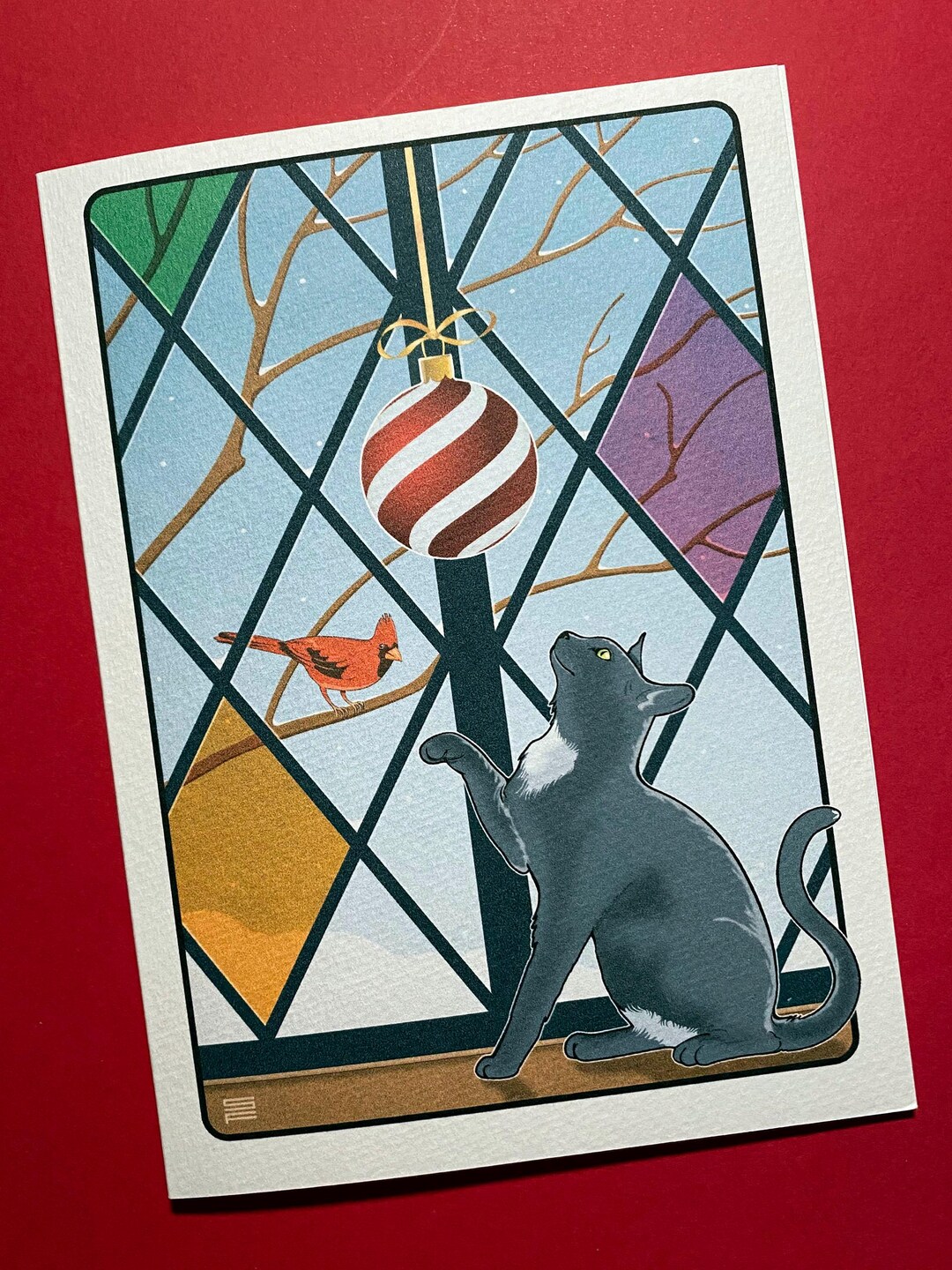 Playful Cat Christmas Cards Holiday Greetings Set of 8 - Etsy
