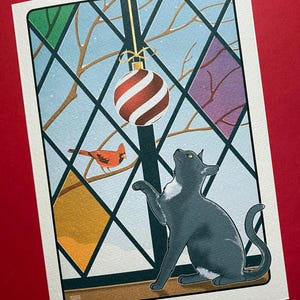 A Curious Cat Grußkarten, 8 Stück Verspielte Weihnachtskarten, 13 x 18 cm, mit Umschlägen