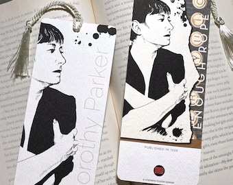 Dorothy Parker Bookmark, 2-Sided Color Illustrated Bookmark, Perfect for Lovers of Wit and Lit!