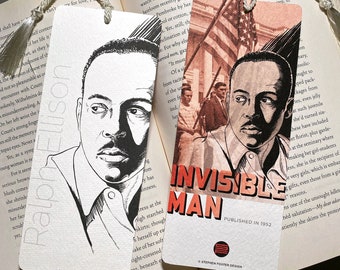 Ralph Ellison Bookmark, 2-Sided Color Illustrated Bookmark, Perfect for Lovers of Black Literature
