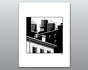 New York City Rooftop Art Print