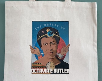 Octavia Butler Canvas Tote Bag: Sci-Fi Author Art