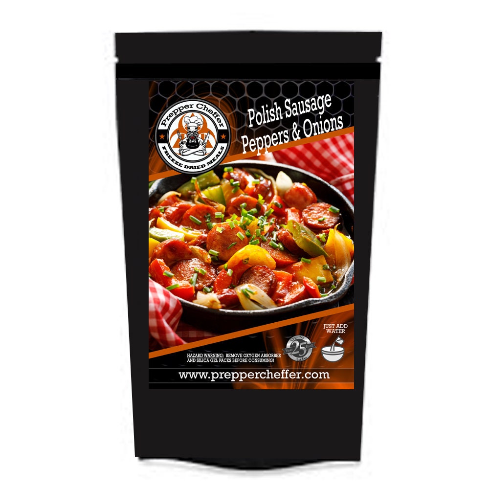 Freeze Dried Polish Sausage Peppers and Onions Meal Etsy