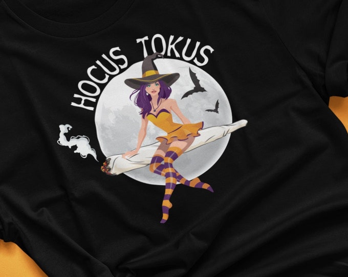 Hocus Tokus Halloween Shirt Stoner Witch Vibes Funny 420 T-Shirt Cannabis TShirt Weed Witch Witchy Tee Marijuana Gift Blunt Smoker Lover Tee