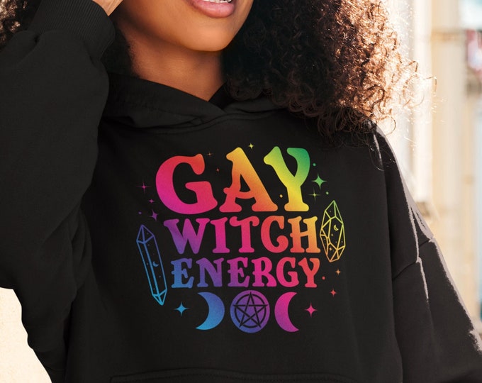 Gay Witch Energy Hoodie, Pride Witch, LGBTQ Witchcraft, Witchy Clothing, Gift for Gay Witch, Funny Gay magic, Gay Goth Sweater, Gay Witches