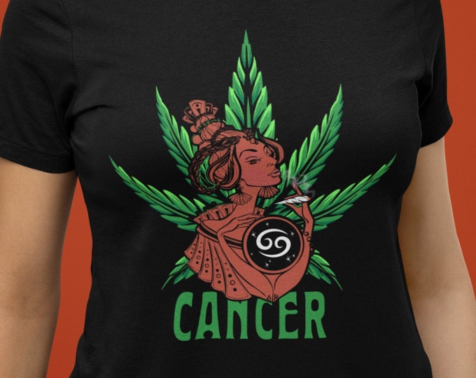 Cancer Cannabis T-Shirt, Zodiac Pot Leaf Shirt, 420 Cancer Tshirt, Gift for Cancer, Horoscope Tee, Astrology Marijuana Shirt, Weed Shirt