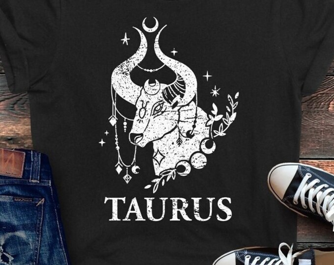 Taurus Moon Phase Shirt, Gift for Taurus, Taurus Birthday, Taurus Zodiac, Horoscope Clothing, Zodiac Sign Shirt, Witchy Zodiac tee