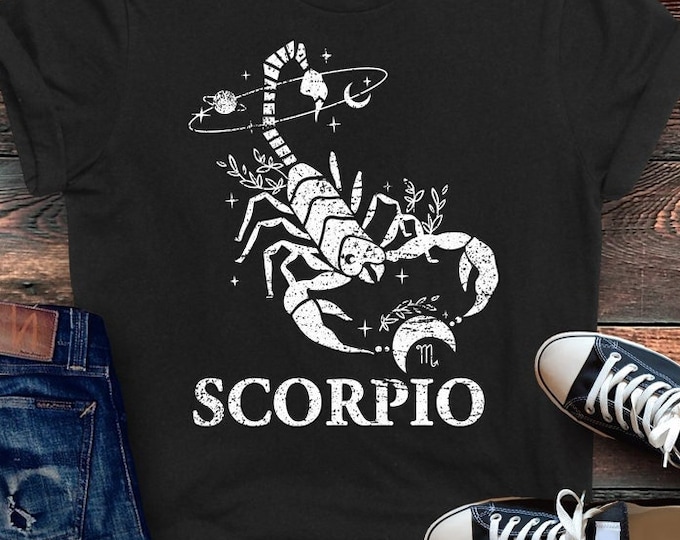 Scorpio Moon Phase Shirt, Gift for Scorpio, Scorpio Birthday, Scorpio Zodiac, Horoscope Clothing, Zodiac Sign Shirt, Witchy Zodiac Tee