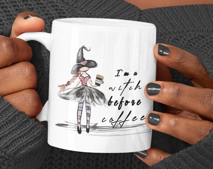 Personalized Witch Before My Coffee Mug, Witchy Mug, Witch Gift, Halloween Mug, Funny Coffee Mug, Personalized Gift, Cute Witchcraft Mug