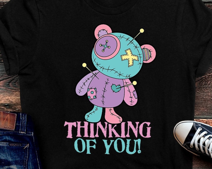 Pastel Goth Voodoo Shirt, Funny Voodoo T-Shirt, Voodoo Magic Tee, Thinking of You Doll TShirt, Witchcraft T Shirt, Voodoo Doll, Witchy Top