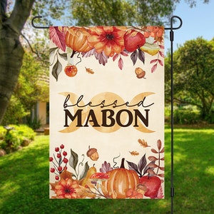 Mabon Garden Flag, Pagan Holiday Sign, Mabon Decoration, House Sign for Witch, Gift for Wiccan, Witch Decor, Pagan Decor, Witchy Flag