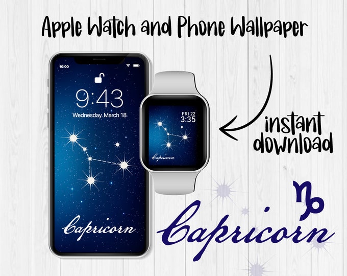 Capricorn Constellation, Apple Watch Wallpaper, Capricorn Celestial, iPhone Background, Zodiac Sign, iPhone Watch Face, iPhone Wallpaper