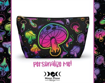 Magic Mushroom Bag, Psychedelic Bag, Shroom Lover, Gift for Mushroom Lover, Canvas Bag, Stash Bag, Makeup Bag, Weed Bag, Mushroom Gift
