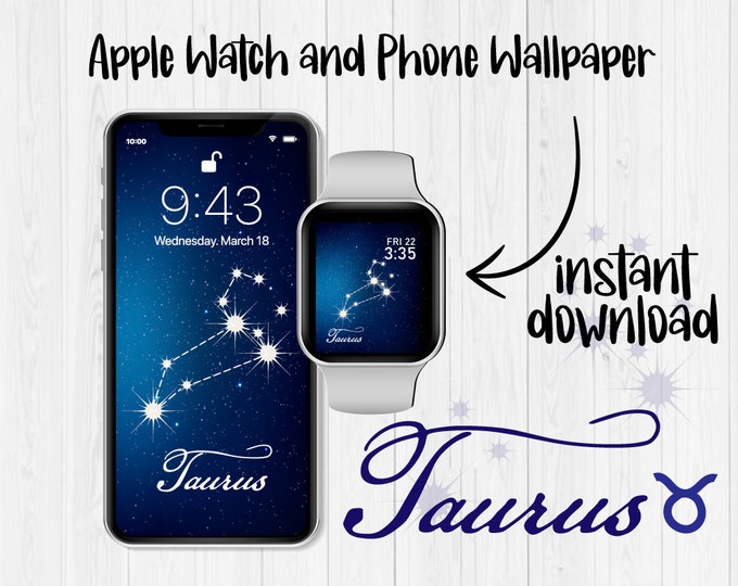Taurus Constellation Apple Watch Wallpaper Taurus Celestial, iPhone Background, Zodiac Sign, iPhone Watch Face, iPhone Wallpaper, Zodiac