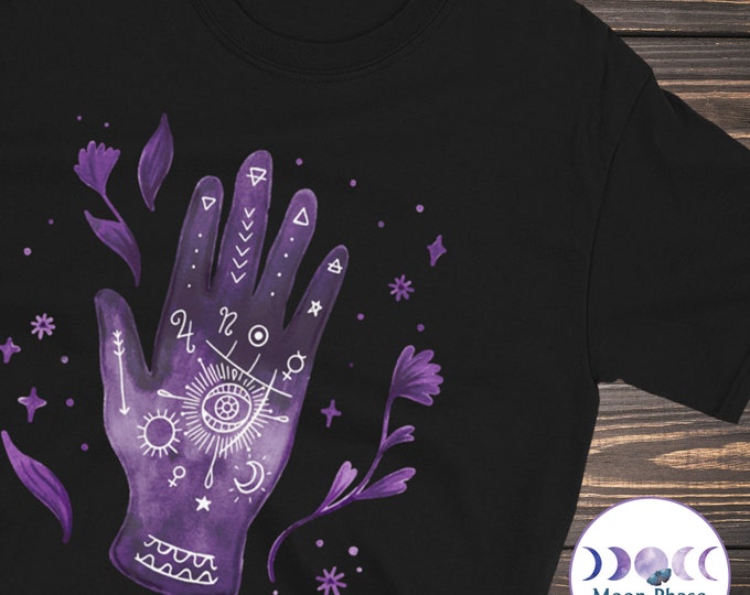 Palmistry Shirt, Palm Reading, Mystic, Witch, Witchy Shirt, Witchy goth Shirt, Magick Shirt, Fortune Telling Celestial, Mystical