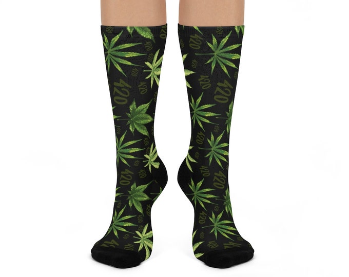 420 Weed Socks, Cannabis Lover Gift, Marijuana Socks, Pot Joint Grass Mary Jane Socks, Gift for Stoner, Funny Socks, Cannabis Accessories