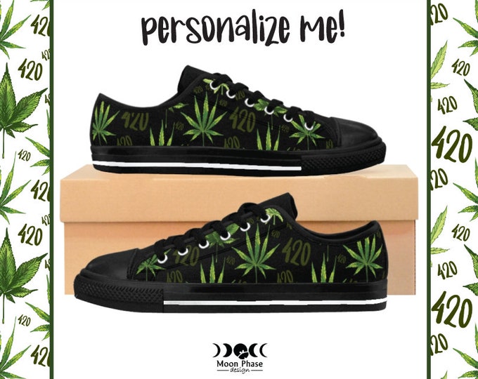 Weed 420 Shoes, Shoes for Men and Women, 420 Cannabis Marijuana Lover, Weed Sneaker, Cannabis Shoes, Stoner Gift, Weed Art