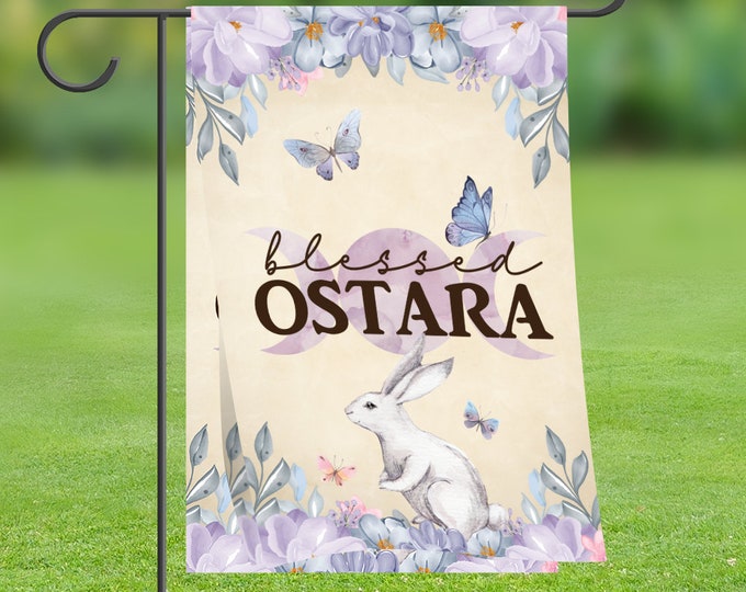 Ostara Garden Flag, Pagan Holiday Sign, Ostara Decoration, House Sign for Witch, Gift for Wiccan, Witch Decor, Pagan Decor, Witchy Flag
