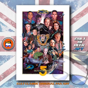 Babylon 5 - Sci-Fi TV Show - TV Cast - Retro A4 Poster Fan Art Print