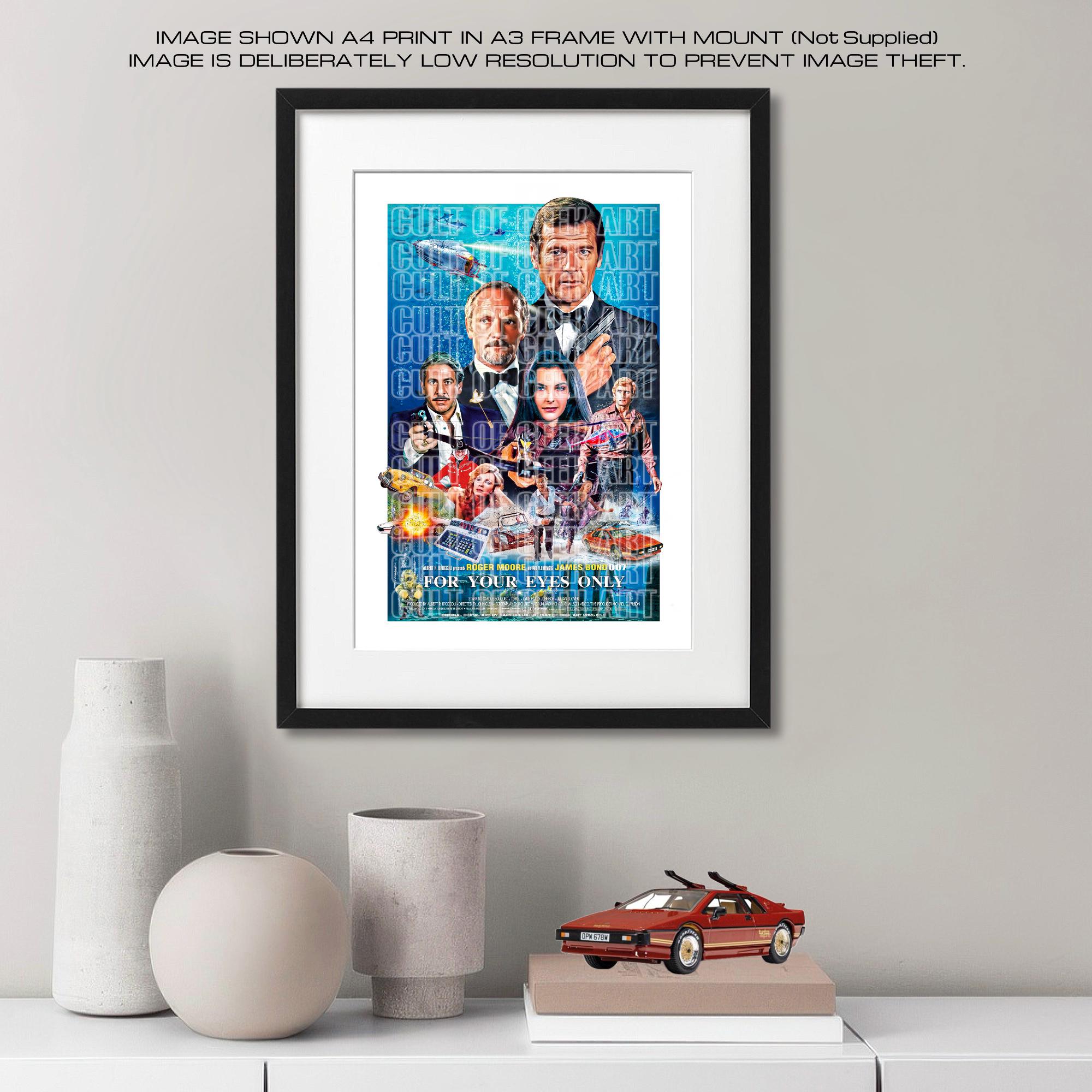 For Your Eyes Only - James Bond - Roger Moore - Retro Poster Print