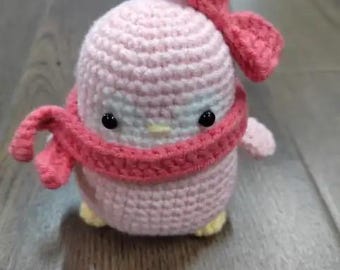 Pink Penguin Crochet Toy, Beginner Crochet Kit, Animal Crochet Kit, Plushie, DIY Craft Kit, Crochet Gift Set, Crochet