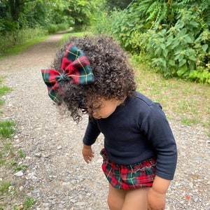 Green and Red Tartan Baby girl Bloomers/ Handmade Frilly Custom / Girls Photoshoot outfit/ Baby girl Party Outfit/ easter Nappy Cover image 6