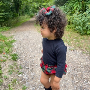 Green and Red Tartan Baby girl Bloomers/ Handmade Frilly Custom / Girls Photoshoot outfit/ Baby girl Party Outfit/ easter Nappy Cover image 8