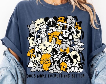 Comfort Colors Funny Dogs T-Shirt, Retro Dog Lover Shirt, Pet Owner Tee, Puppy Outfit