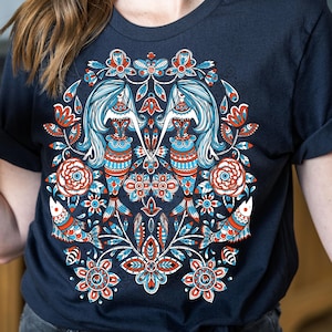 Folk Art Mermaid Shirt, Floral Mermaid Shirt, Oceancore Aesthetic T Shirt, Mermaid Mandala Shirt, Boho Nature Shirt, Summer Fairycore Tshirt