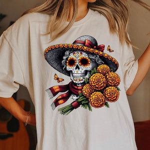 Comfort Colors La Catrina Shirt, Dia De Los Muertos 2025 Shirt, Day Of The Dead Shirt, Mexican Skull Halloween Tee, Sugar Skull Women Shirt