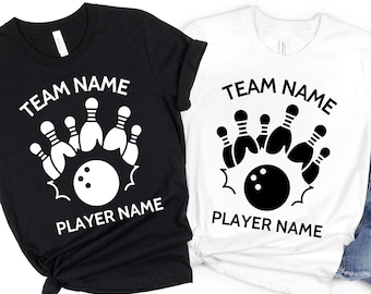 Custom Bowling Team T-Shirt: Personalized Bowler Gift, Bowling Crew Shirt, Retro Bowling Party Outfit