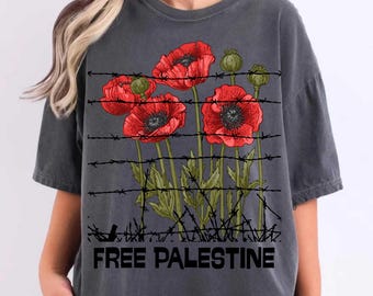 Comfort Colors Free Palestine T-Shirt: Pro Palestinian Shirt, Ceasefire Now Shirt, Save Gaza Tee