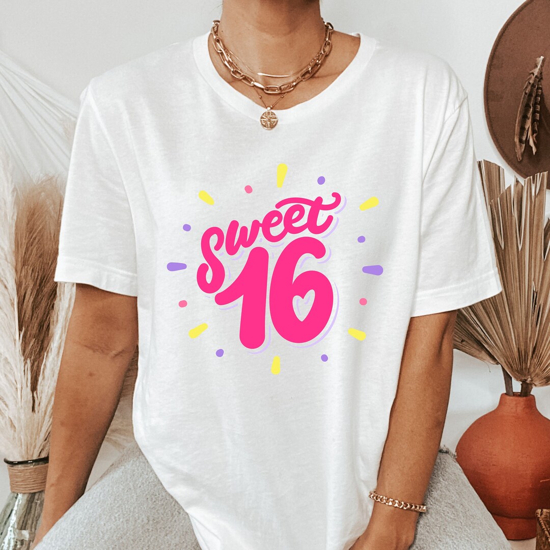 Sweet Sixteen Shirt for Girl, 16th Birthday Tshirt, Sixteenth Birthday