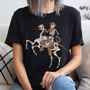 Cowboy Skeleton Shirt, Country Rodeo Shirt, Western Skeleton Tshirt, Rodeo Nights Shirt, Southern Cowgirl Shirt, Wild West Skeleton T-Shirt