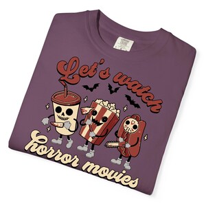 Let's Watch Horror Movies Comfort Colors T-Shirt, Scary Movie Killers Tee, Horror Nights Shirt image 7