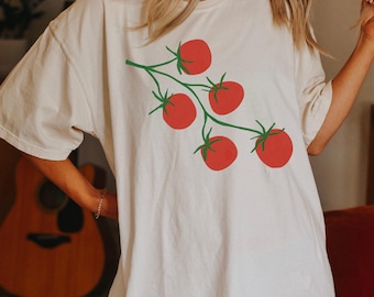 Comfort Colors Tomato Shirt: Retro Botanical Garden Tee, Gardener Mom Vegetable T-Shirt, Veggie Top