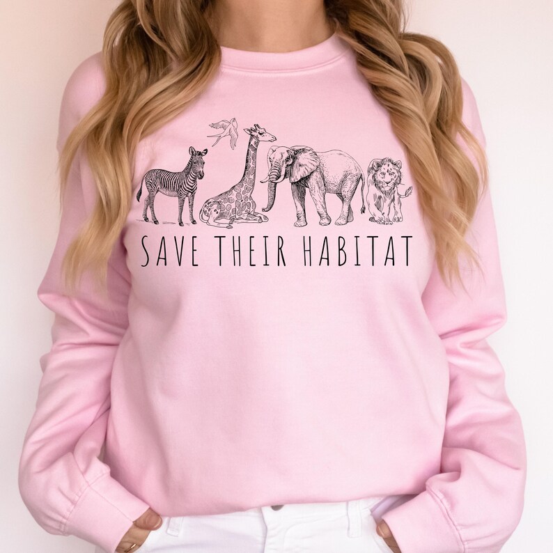 Wildlife Conservation Sweatshirt: African Safari Animals Crewneck, Wild Animals Preservation Hoodie, Zoo Trip Sweater image 8