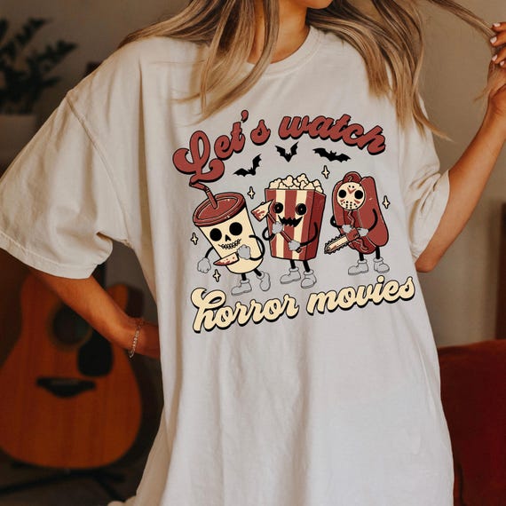Let's Watch Horror Movies Comfort Colors T-Shirt, Scary Movie Killers Tee, Horror Nights Shirt