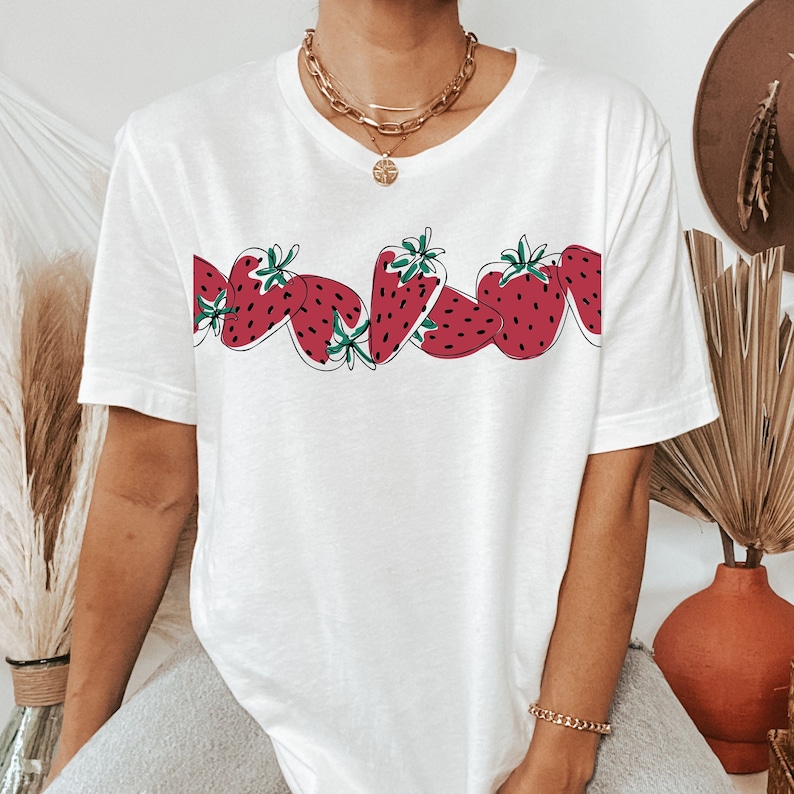 Strawberry Aesthetic Shirt, Berry Festival Shirt, Boho Strawberry ...