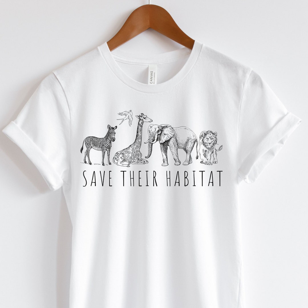 Wildlife Conservation Shirt, Save Their Habitat Tshirt, Safari Animals ...