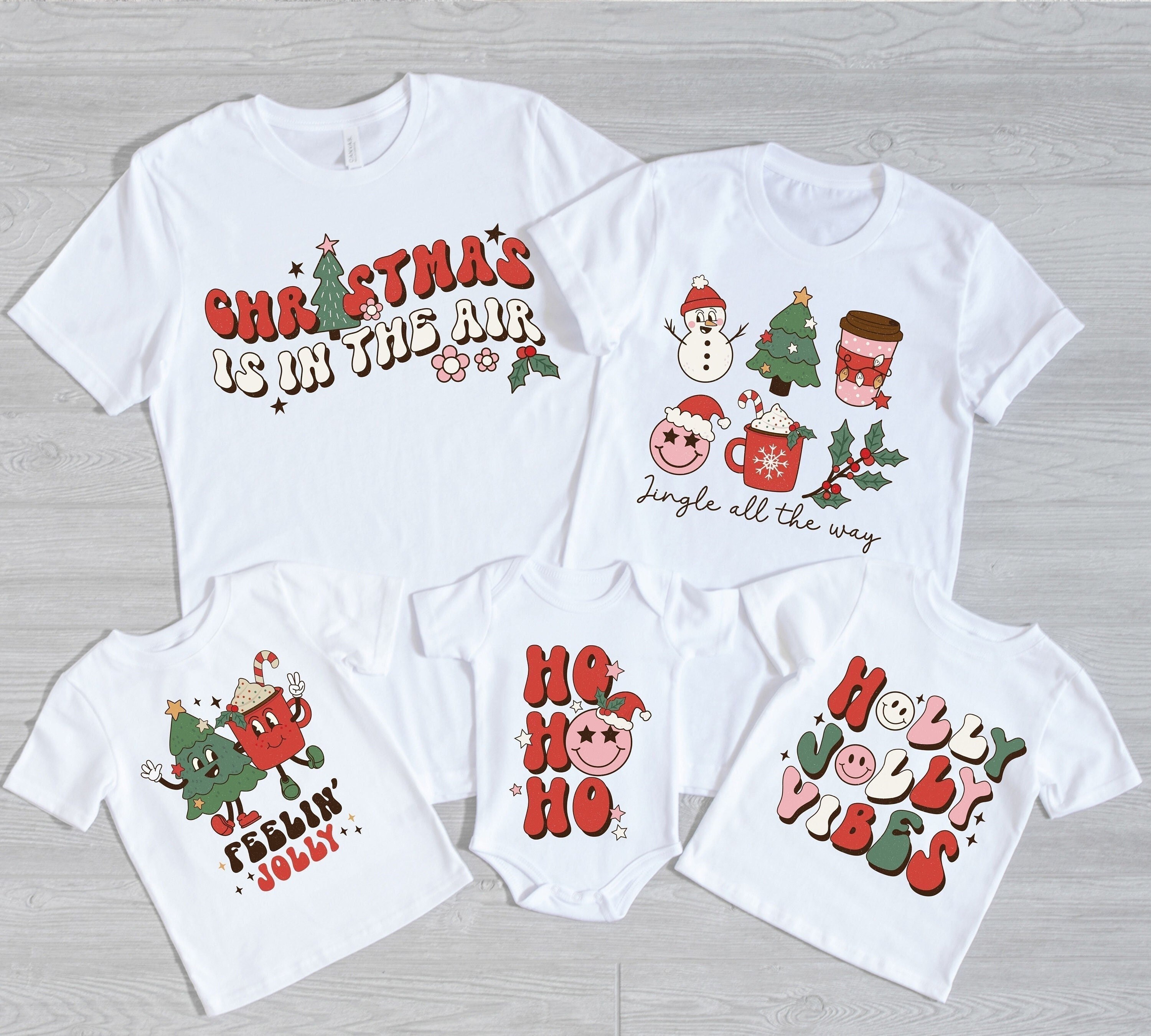 Retro Christmas Family Shirt Matching Family Holiday Tshirt - Etsy