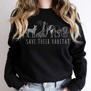 Wildlife Conservation Sweatshirt: African Safari Animals Crewneck, Wild Animals Preservation Hoodie, Zoo Trip Sweater image 4