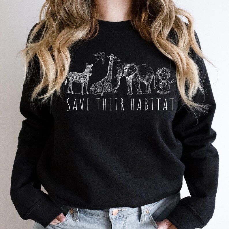 Wildlife Conservation Sweatshirt: African Safari Animals Crewneck, Wild Animals Preservation Hoodie, Zoo Trip Sweater image 4
