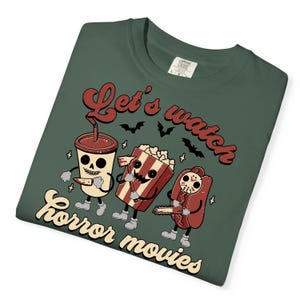 Let's Watch Horror Movies Comfort Colors T-Shirt, Scary Movie Killers Tee, Horror Nights Shirt image 13