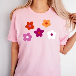 Floral Lesbian Pride T-Shirt: Flower Femme Sapphic Tee, LGBTQ Women Gift, Botanical WLW Shirt