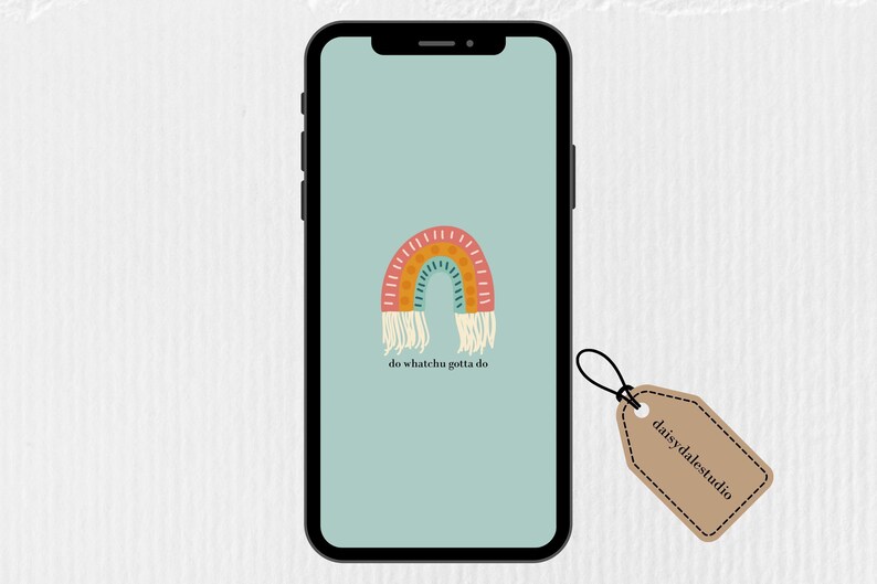 Boho Rainbow Phone Background Iphone Wallpaper Lock Screen Etsy