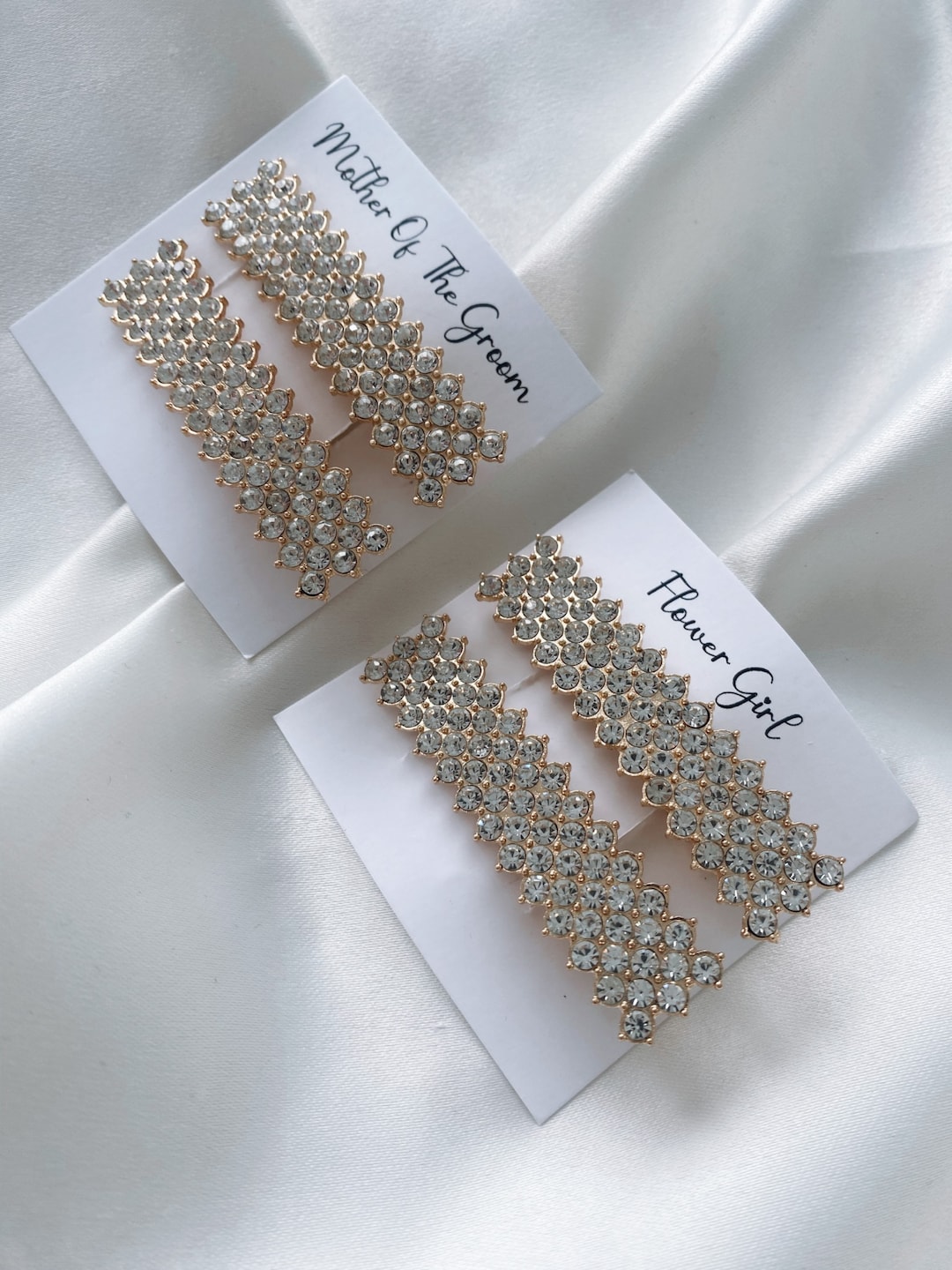 Bridesmaid Silver Diamonte Diamond Hair Clips Bridesmaids Etsy